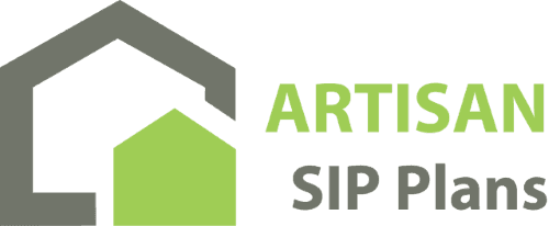 Logo of Artisan SIP Plans with a green and grey house icon next to the text.